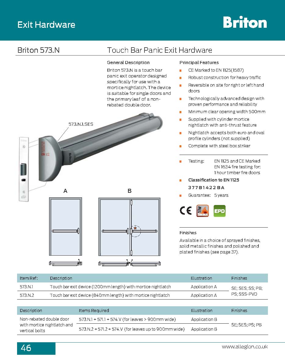 Exit and Panic Devices ANSI & EN