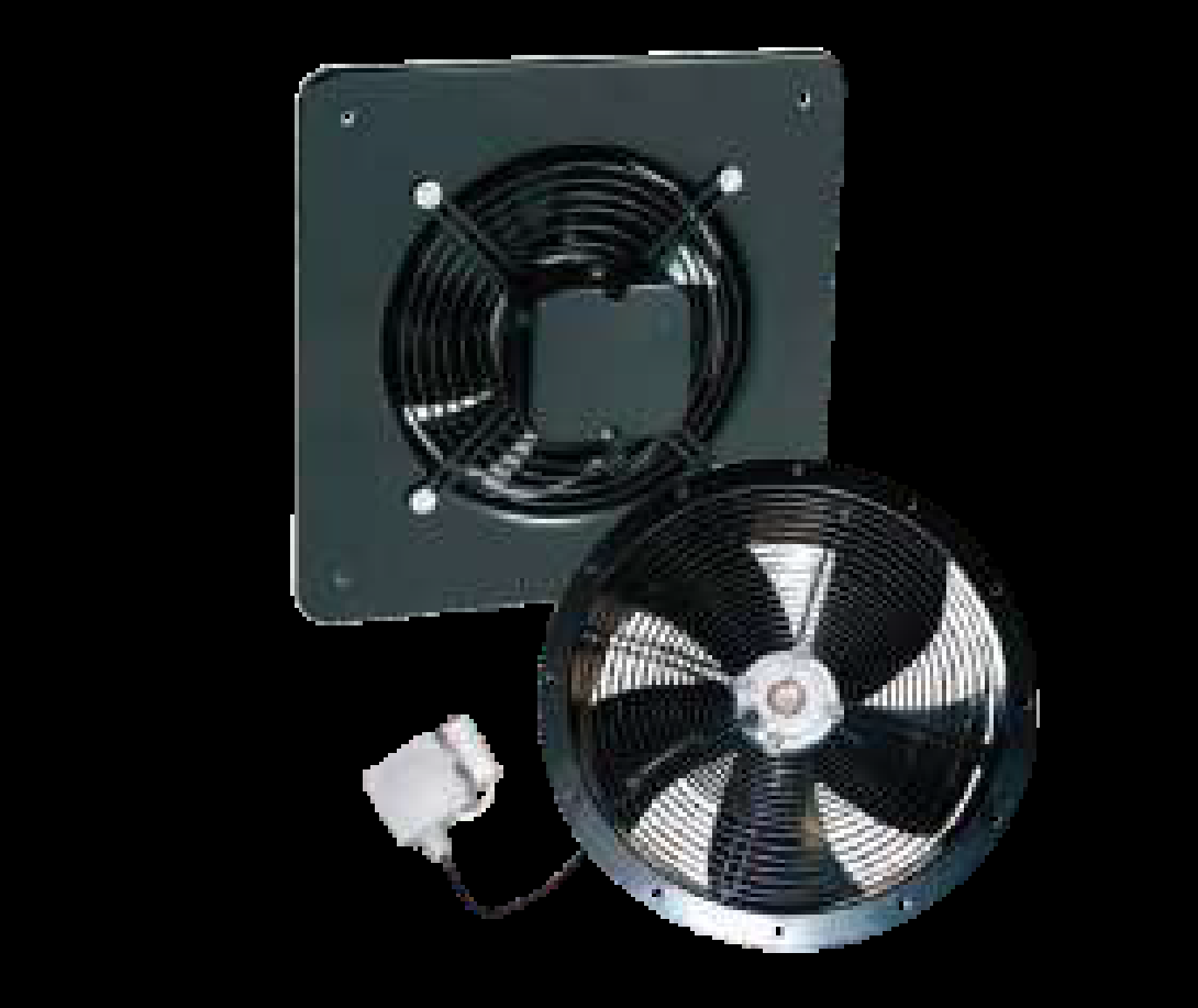 Wall-mounted axial fans